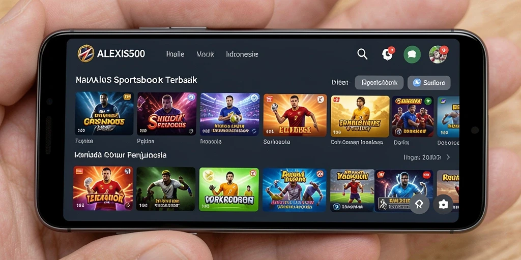 Tampilan screenshot utama ALEXIS500 saat gameplay Sportsbook.