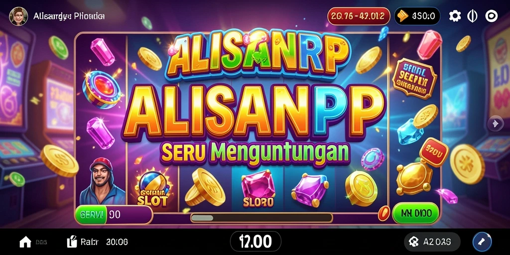 Screenshot gameplay ALISANRP menampilkan mesin slot penuh warna.