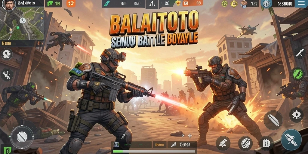 Tampilan gameplay seru dari BALAITOTO dalam pertempuran Battle Royale.