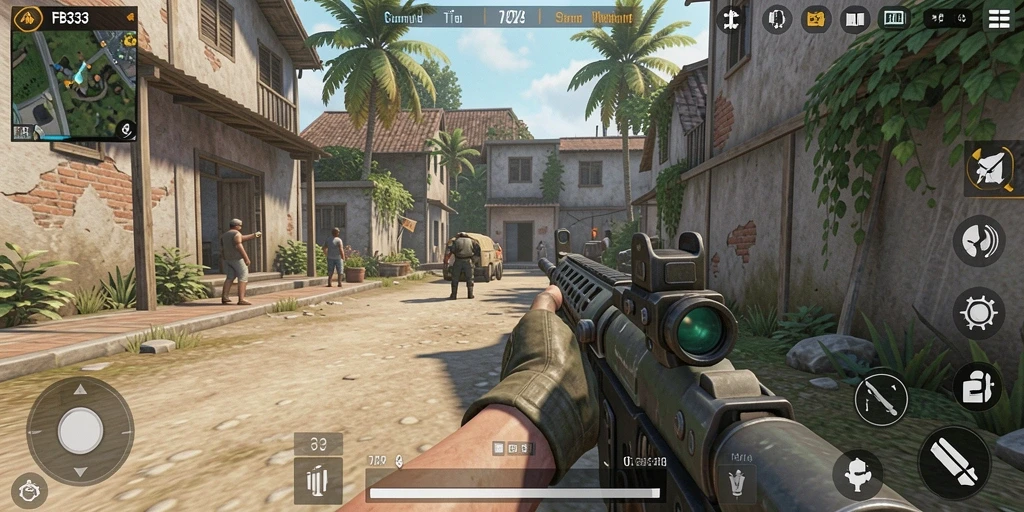 Screenshot gameplay FB333 menampilkan pertempuran seru dengan grafis yang menawan.