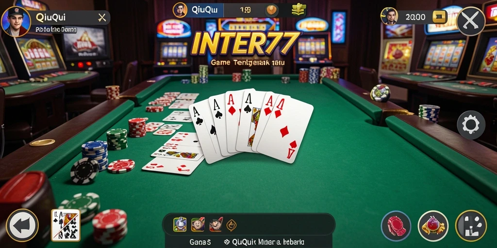Screenshot gameplay INTER77 menampilkan taruhan QiuQiu yang seru.