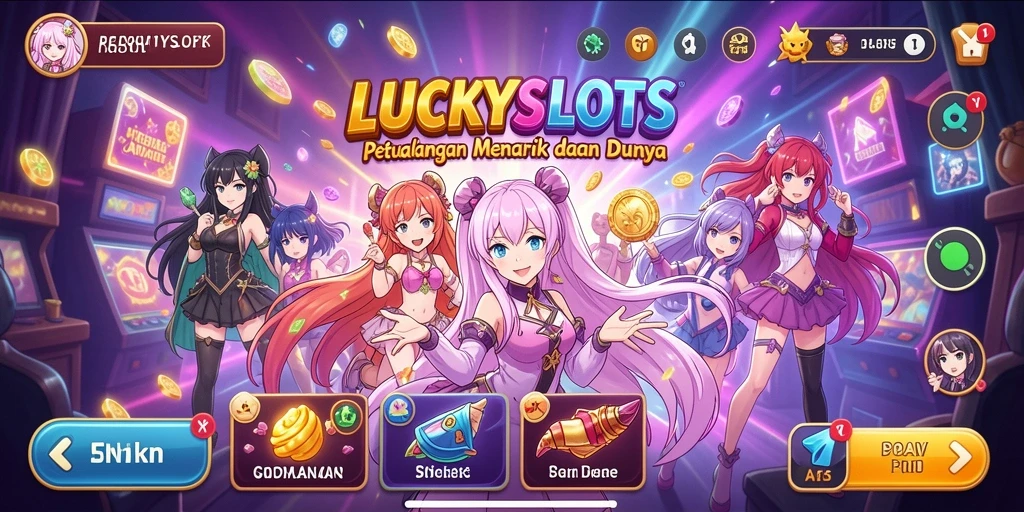 Tampilan menarik dari gameplay <strong>LUCKYSLOTS</strong> dengan karakter anime.