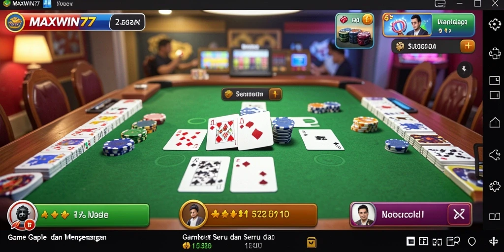 Tampilan gameplay Gaple yang menarik dan interaktif di MAXWIN77.