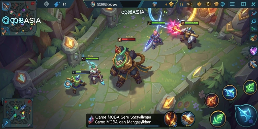 Tampilan gameplay seru dari QQ88ASIA di arena pertempuran.