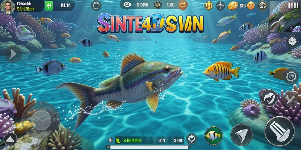 Gameplay seru SINTE4D dengan berbagai macam ikan untuk ditembak.