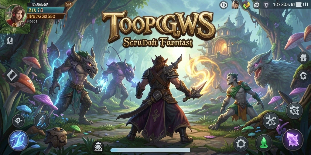 Screenshot permainan TOOPGWS yang menunjukkan aksi petualangan yang mendebarkan.