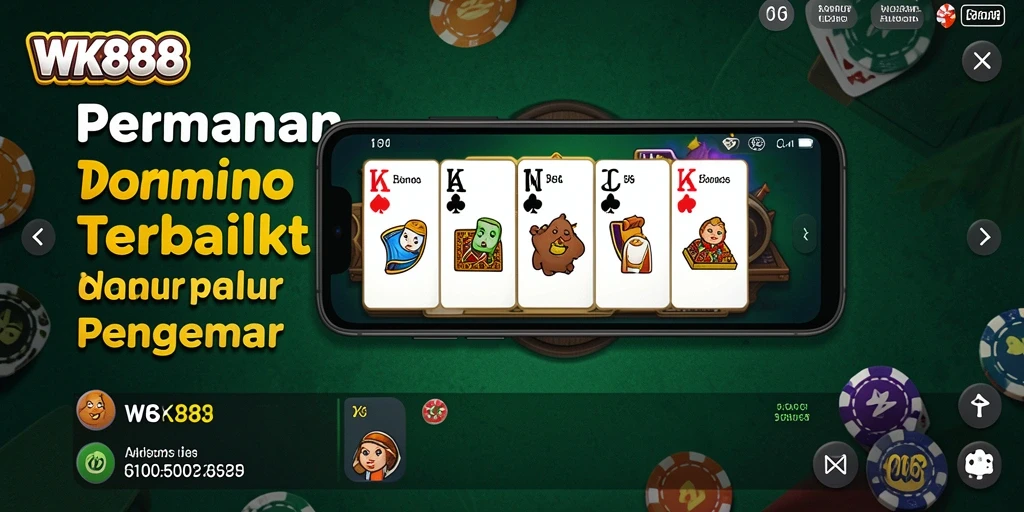 Tampilan gameplay seru dari WK888 yang menampilkan domino.